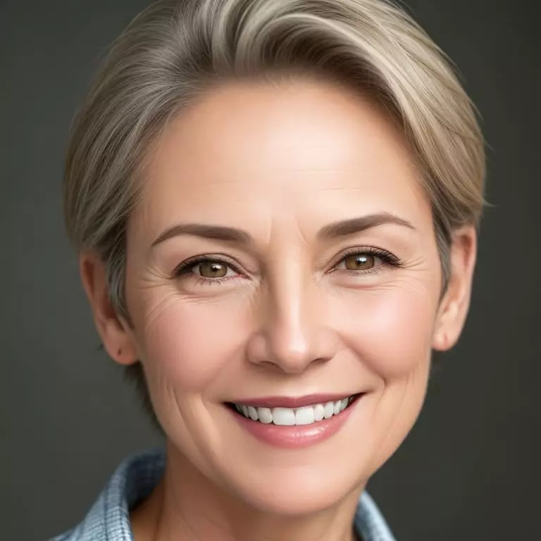 Lady with short hair smiling